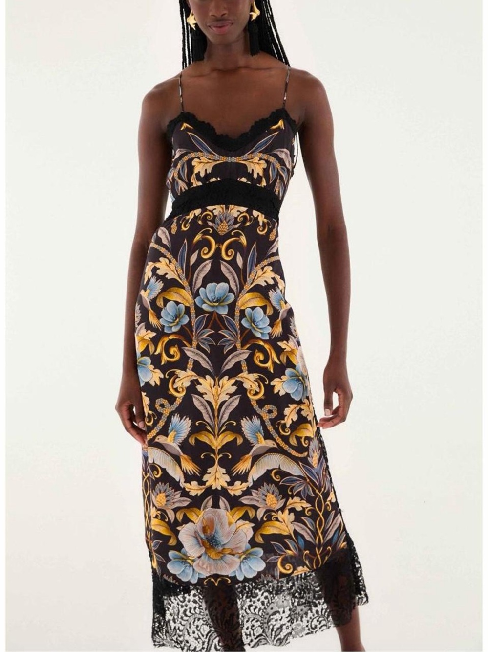 NWT FARM RIO Snake Garden Print Maxi Dress